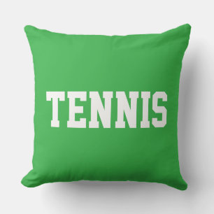 Cojín Decorativo TENNIS Texto Blanco en Verde Brillante Colorido
