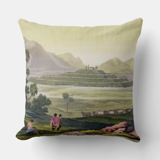 Cojín Decorativo Teocalli, el gran templo en Tenochtitlan, México (Anverso)