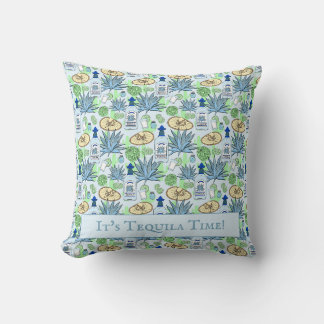 Cojín Decorativo Tequila Drinker Agave Azul y Sombreros