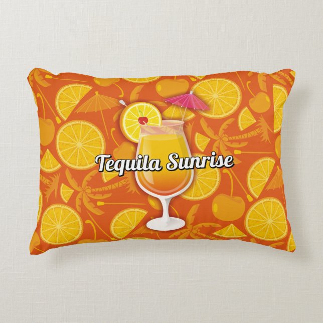 Cojín Decorativo Tequila Sunrise Cocktail (Anverso)