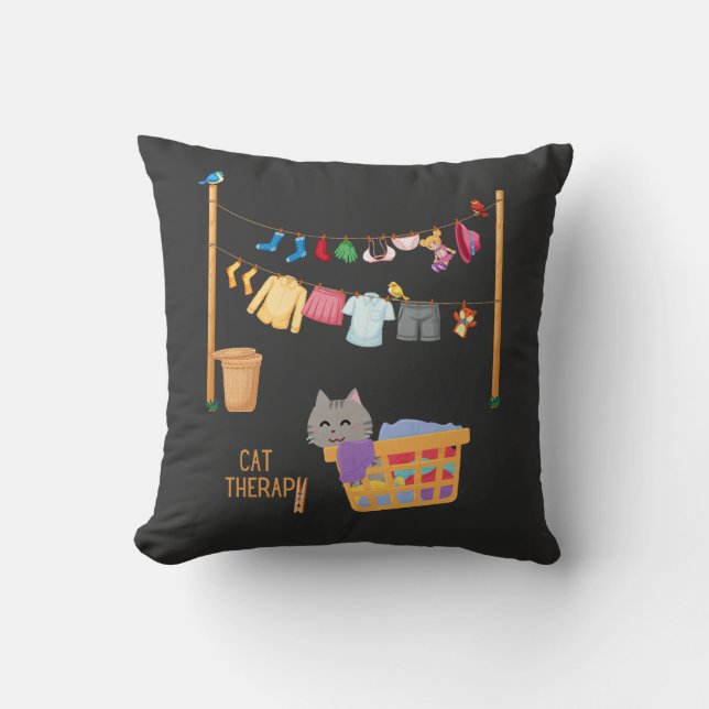 Cojín Decorativo Terapia de gatos (Anverso)
