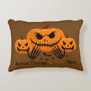 Cojín Decorativo Terapia de Grito de Halloween Bienvenidos Aquí