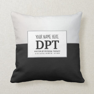 Cojín Decorativo Terapizador físico DPT personalizado plata y negr