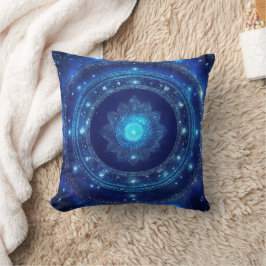 Cojín Decorativo Tercer Ojo Chakra Mandala Azul