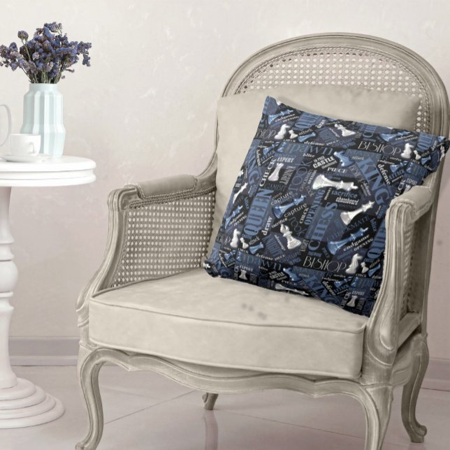 Cojín Decorativo Términos y piezas de ajedrez Silver y Blue ID784 (Subido por el creador)