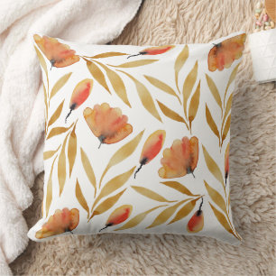 Cojín Decorativo Terracota Amarillo Mostaza Floral