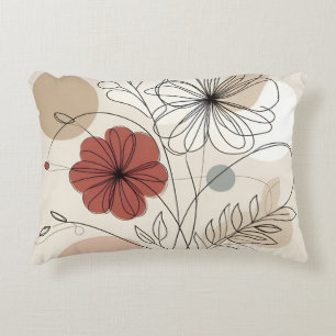 Cojín Decorativo Terracota floral Minimalista decorosa y neutra