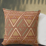 Cojín Decorativo Terracota inspirada en Boho Mudcloth<br><div class="desc">Elevar el estilo bohemio en la decoración de tu casa con esta almohada de estilo "tirador" de moda inspirada en el barro de lodo con un fondo de terracota con marfil, naranjas y acentos verdes. El intrincado patrón le añade un toque de elegancia a su sala de estar, dormitorio o...</div>