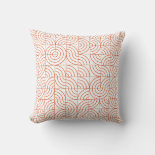 Cojín Decorativo Terracota Moderna Naranja Abstracta Arco Geométric
