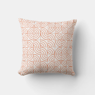 Cojín Decorativo Terracota Moderna Naranja Abstracta Arco Geométric