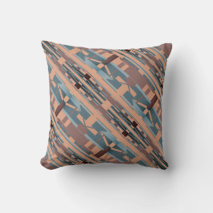 Cojín Decorativo Terracota turquesa marrón diagonal grandes mosaico