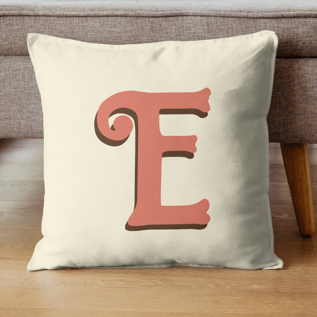 Cojín Decorativo Terracotta 3D Letra inicial moderna | Marfil Cream (Subido por el creador)