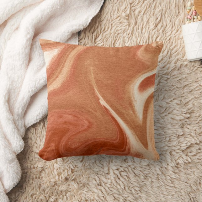 Cojín Decorativo Terracotta Marble Abstract Fluid Pattern (Manta)