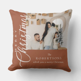 Cojín Decorativo Terracotta Merry Christmas Photo
