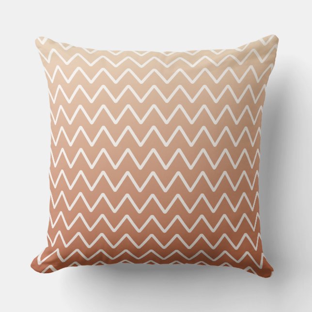 Cojín decorativo Terracotta Ombre Chevron (Anverso)