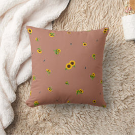 Cojín Decorativo Terracotta Rose Japanese Sunflower Floral Pattern