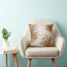 Cojín Decorativo Terracotta Sage Boho Pampas Floral Frame