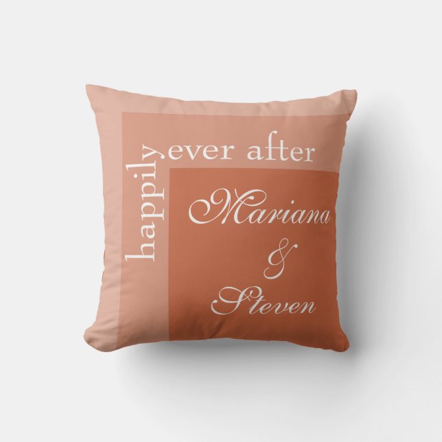 Cojín Decorativo Terracotta Simple Moderno Moda Script Boda (Anverso)