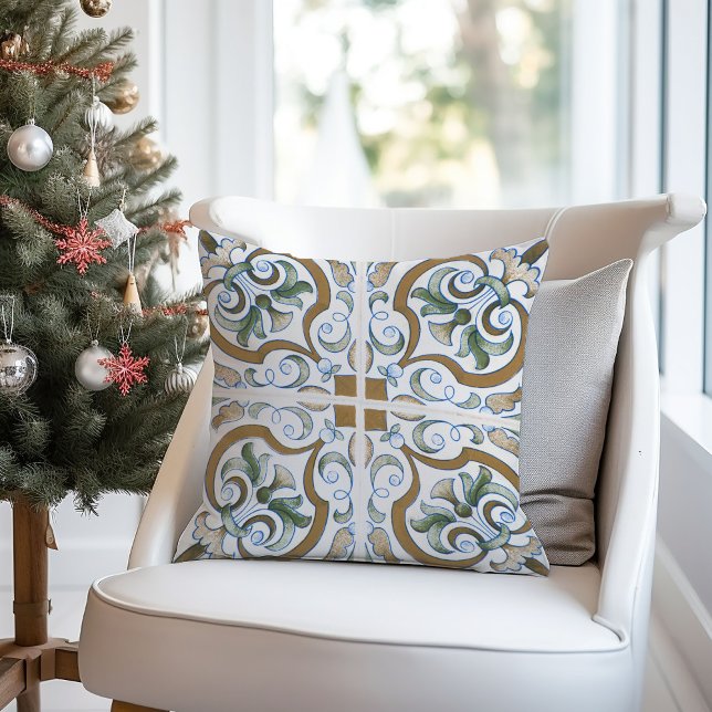 Cojín Decorativo Terracotta Tile Pillow | Acento ruso italiano (Subido por el creador)
