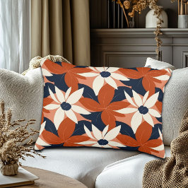 Cojín Decorativo Terracotta White Floral Elegante