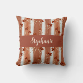 Cojín Decorativo Terracotta Wildflower Monogram Name Boho