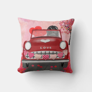 Cojín Decorativo Terranova en coche con corazones