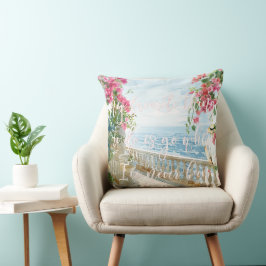 Cojín Decorativo Terraza de las Islas Griegas | Cita de viaje