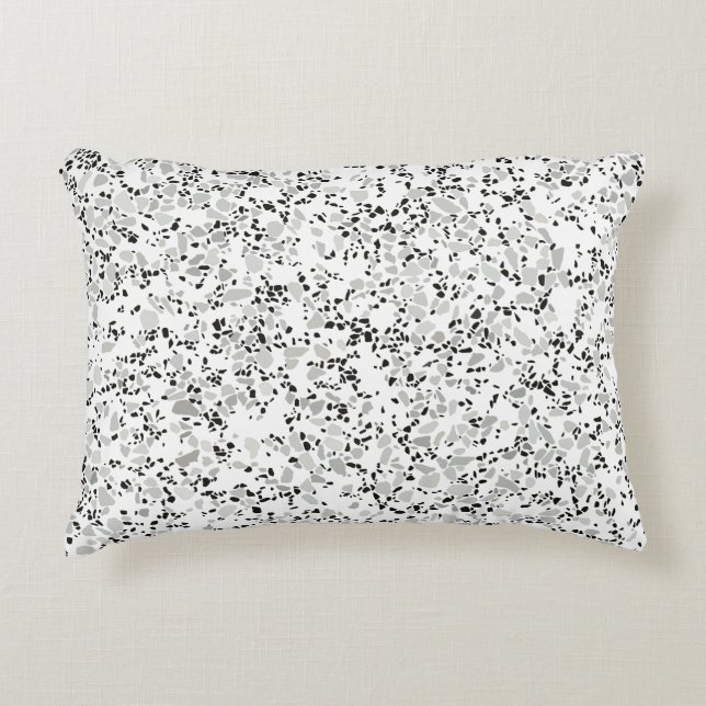 Cojín Decorativo Terrazzo blanco moderno (Anverso)