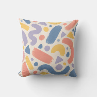 Cojín Decorativo Terrazzo Pastel Pinceladas y Formas Divertidas