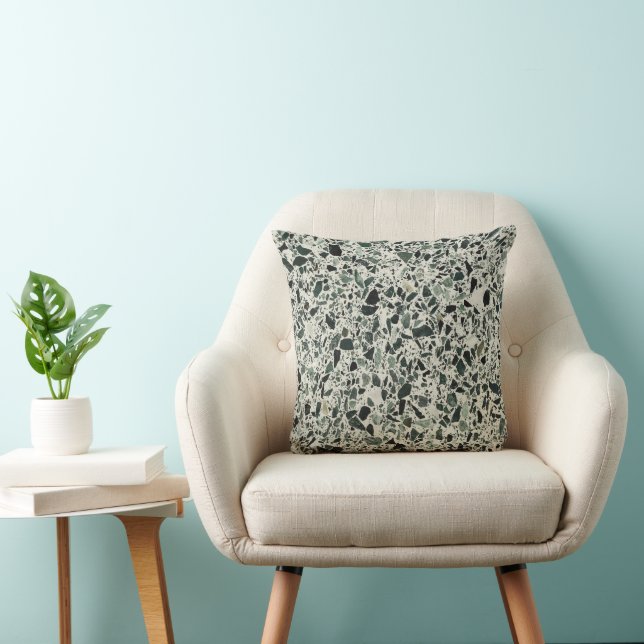 Cojín Decorativo Terrazzo verde moderno (Silla)