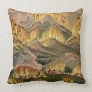 Cojín Decorativo Terremoto y erupción de la montaña de Asama-y