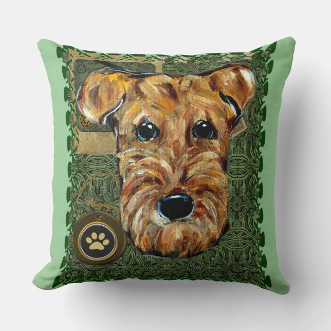 COJÍN DECORATIVO TERRIER AIREDALE (Anverso)