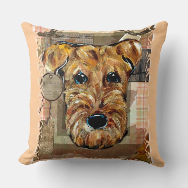 COJÍN DECORATIVO TERRIER AIREDALE (Anverso)