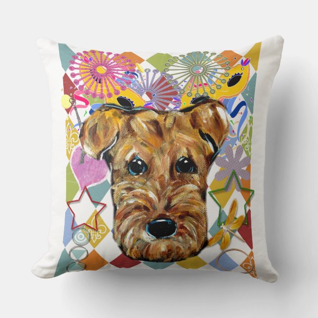 COJÍN DECORATIVO TERRIER AIREDALE (Anverso)