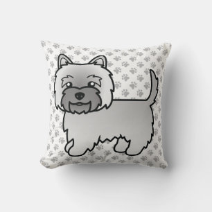 Cojín Decorativo Terrier Cairn Gris Perro de Dibujos Animados Lindo
