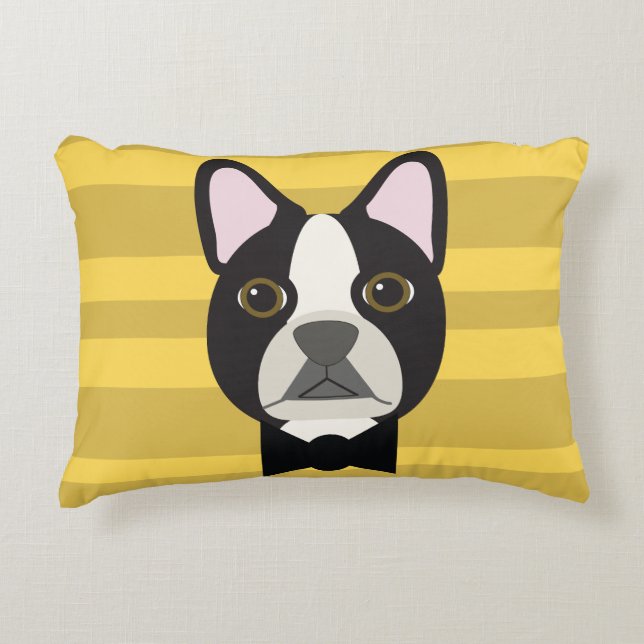 Cojín Decorativo Terrier de Boston (Anverso)