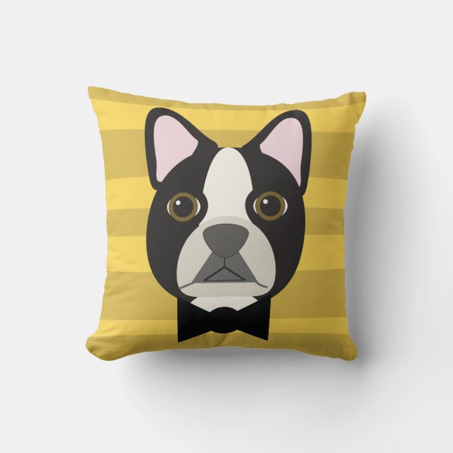 Cojín Decorativo Terrier de Boston (Anverso)