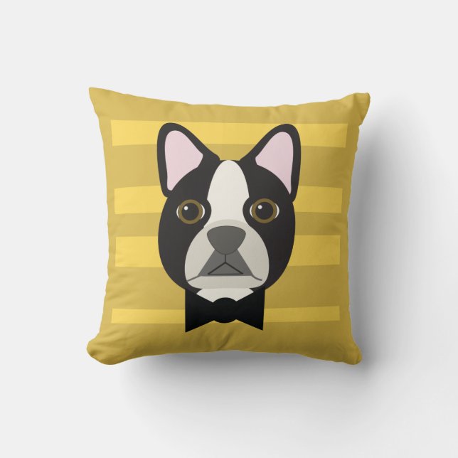 Cojín Decorativo Terrier de Boston (Anverso)