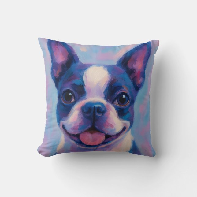 Cojín decorativo Terrier de Boston (Anverso)