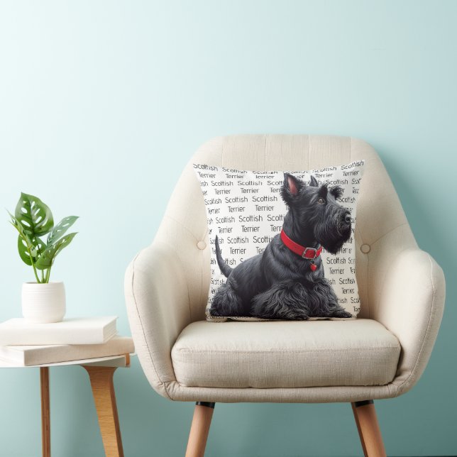 Cojín Decorativo Terrier escocés en (Silla)