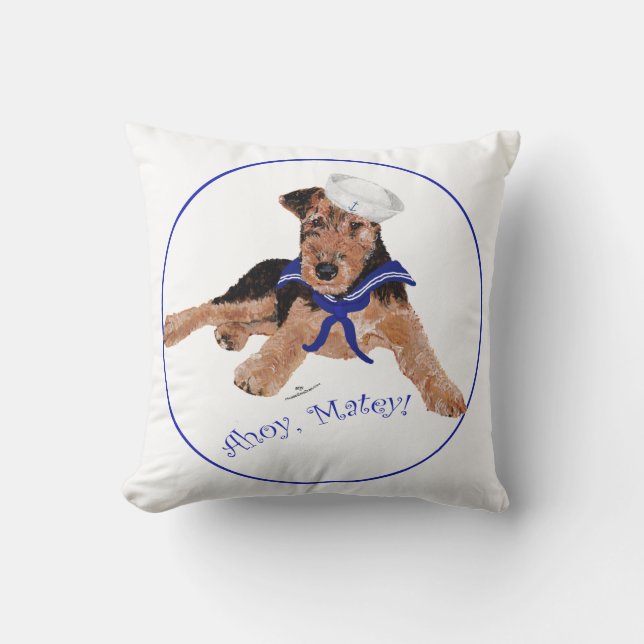 Cojín Decorativo Terrier Marinero Niño (Anverso)