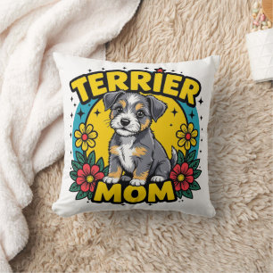 Cojín Decorativo Terrier Mom Floral