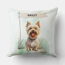 Terrier Sedoso Aquarela Perro Personalizado