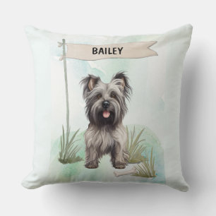 Cojín Decorativo Terrier Skye Acuarela Perro Personalizado