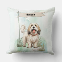 Terrier Tibetano Acuarela Perro Personalizado