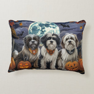 Cojín Decorativo Terrier Tibetano Halloween Espeluznante