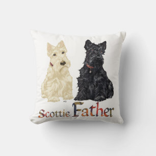 Cojín Decorativo Terriers Escoceses Trigo y Negro Padre