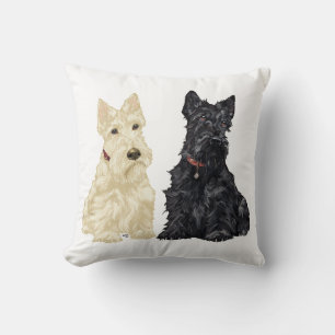 Cojín Decorativo Terriers escoceses trigueños y negros