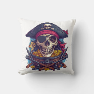 Cojín Decorativo Tesoro de Cráneo de Pirata