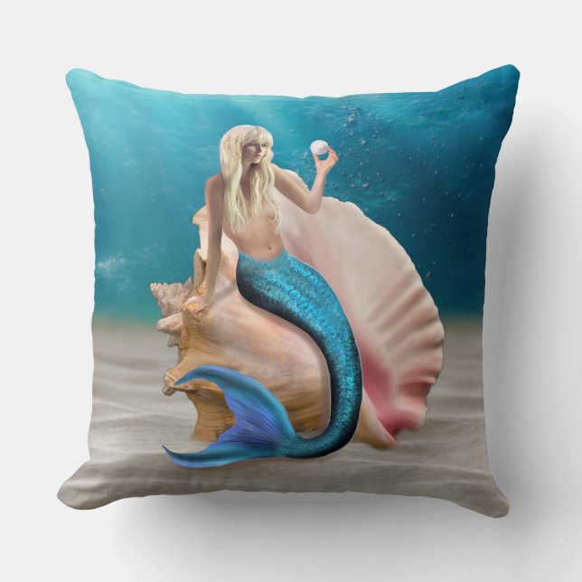 COJÍN DECORATIVO TESORO DE PERLA DE LA SIRENA (Anverso)